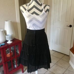 Sasch black Lace Trim A-Line Skirt Sz S